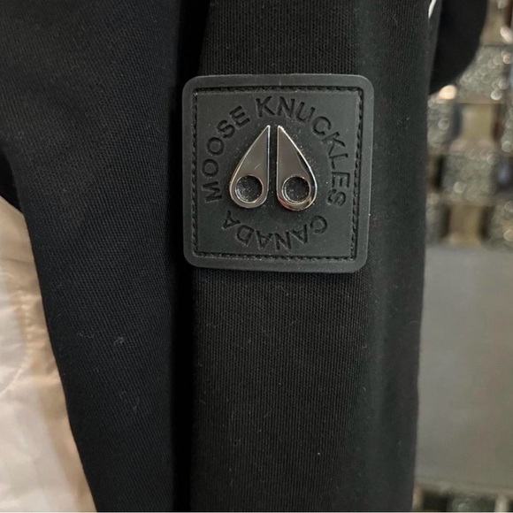 Moose Knuckles Hybrid Black and Light Pink Bomber Jacket - Picture 5 of 6